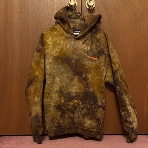 TALENTLESS Men's Brown Tie-Dye Hoodie